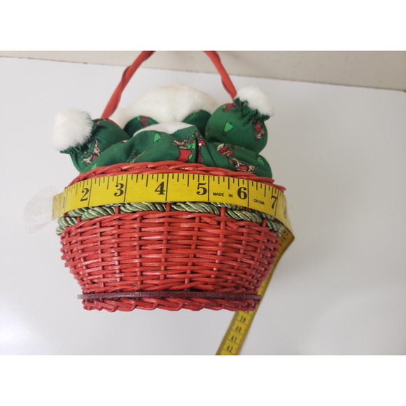 Vintage 1990 IBTT International Bon Ton Toys Teddy Bear in Basket Holiday - Picture 7 of 7